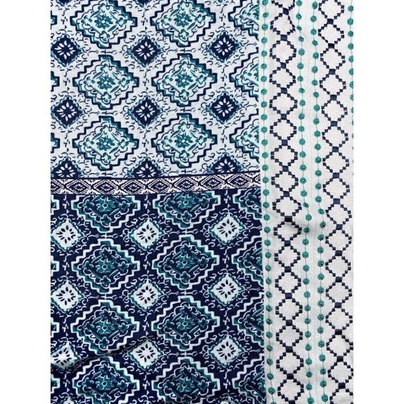 Style & Co Blouse Top Medium Blue Green Sleeveless‎ - Picture 5 of 8